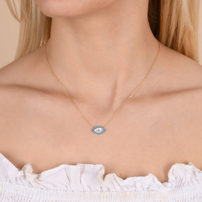 Evil Eye Necklace with Turquoise Stone