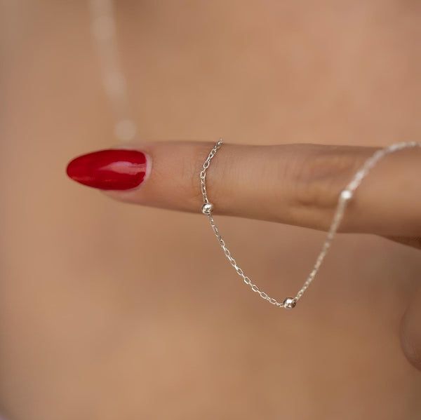 Women's Sterling Silver Ball Chain Necklace