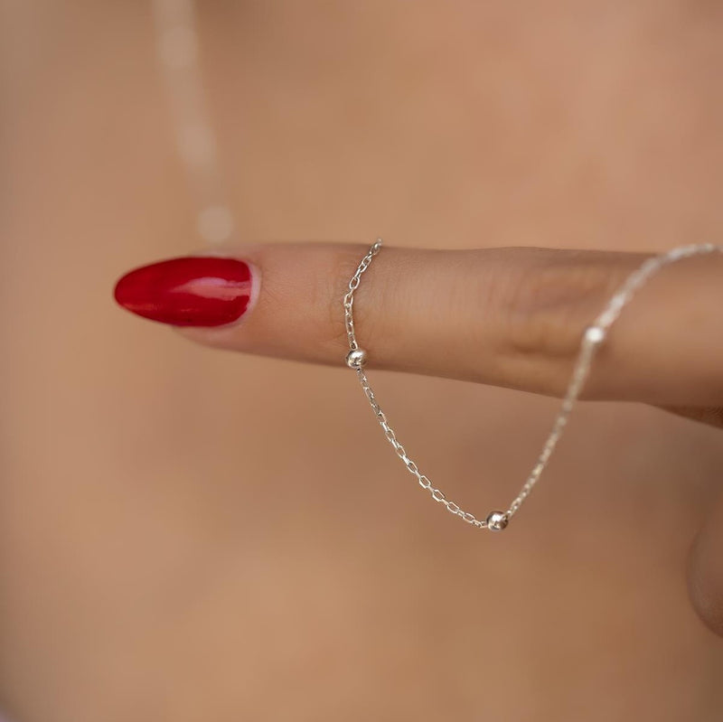 Women's Sterling Silver Ball Chain Necklace