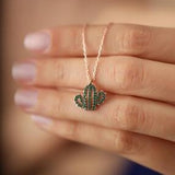 Women's Sterling Silver Cactus Necklace
