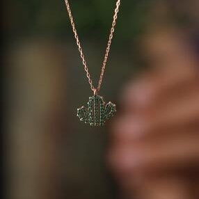 Women's Sterling Silver Cactus Necklace