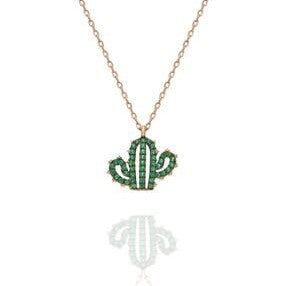 Women's Sterling Silver Cactus Necklace