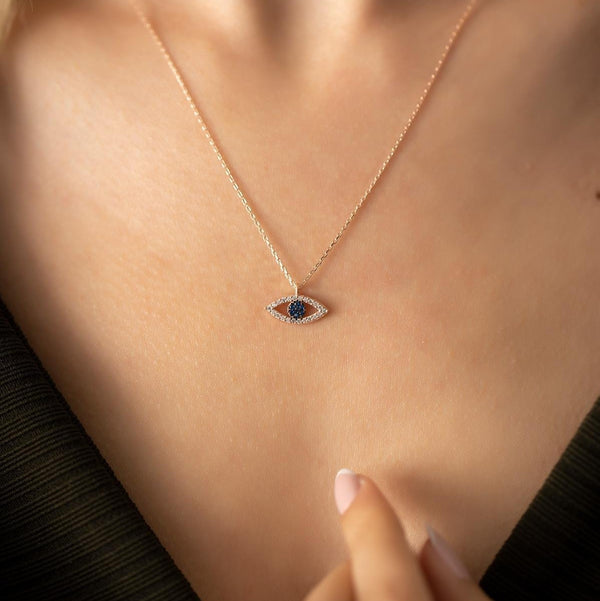 Women's Sterling Silver Evil Eye Necklace