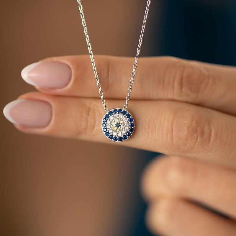 Women's Sterling Silver Evil Eye Necklace