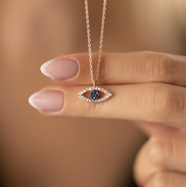 Women's Sterling Silver Evil Eye Necklace