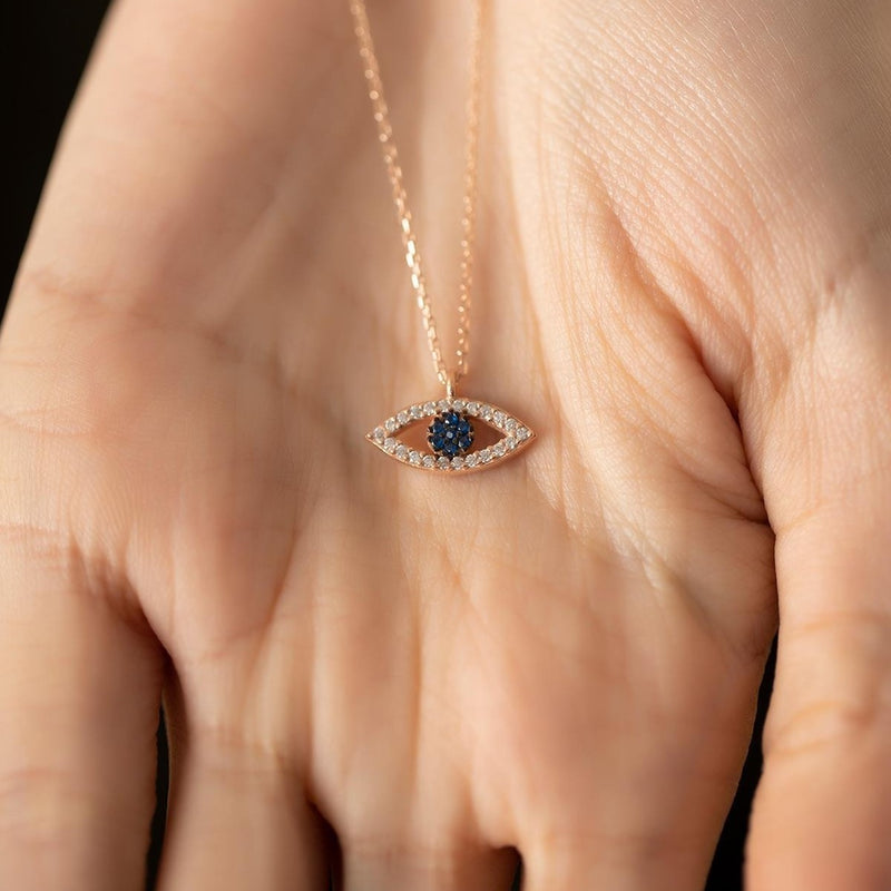 Women's Sterling Silver Evil Eye Necklace