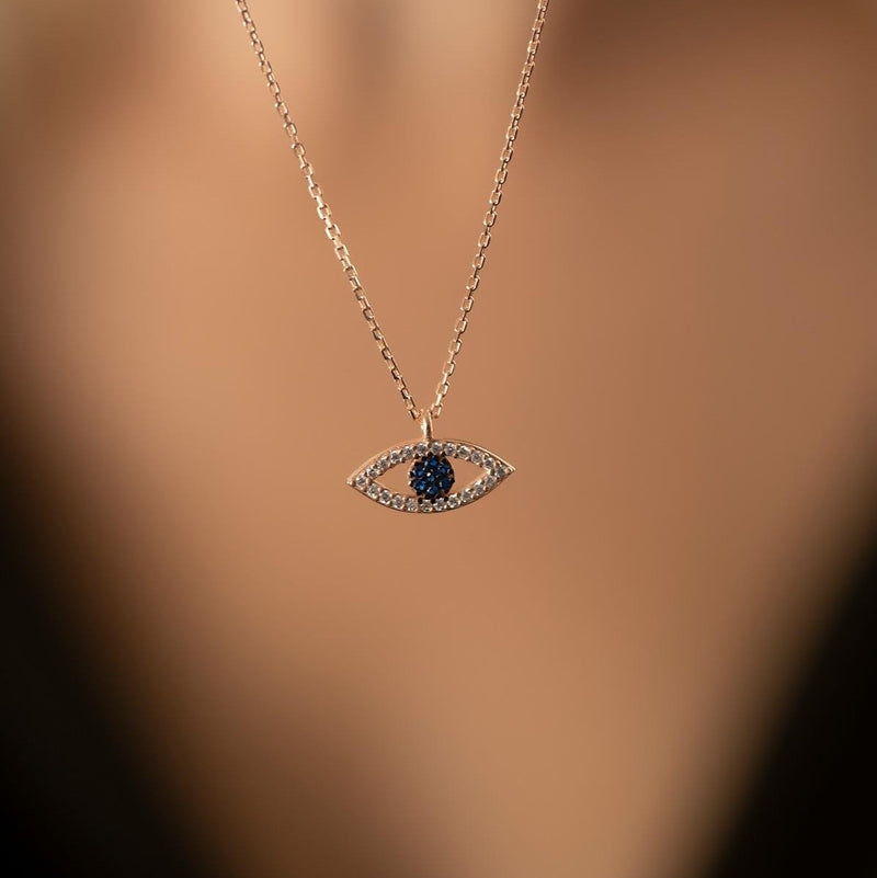 Women's Sterling Silver Evil Eye Necklace