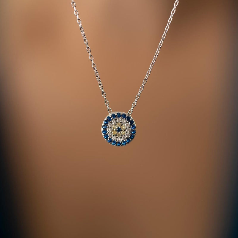Women's Sterling Silver Evil Eye Necklace