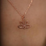 Women's Sterling Silver Lotus Flower Necklace