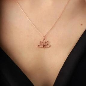 Women's Sterling Silver Lotus Flower Necklace