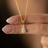 Women's Sterling Silver Solitaire Necklace