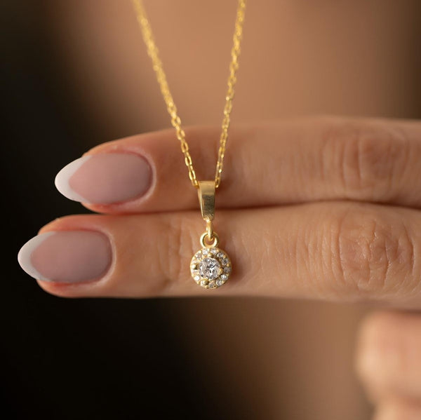 Women's Sterling Silver Solitaire Necklace