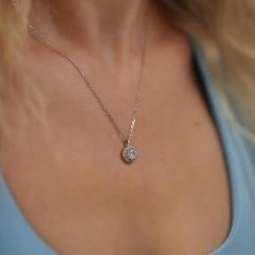 Women's Sterling Silver Solitaire Necklace