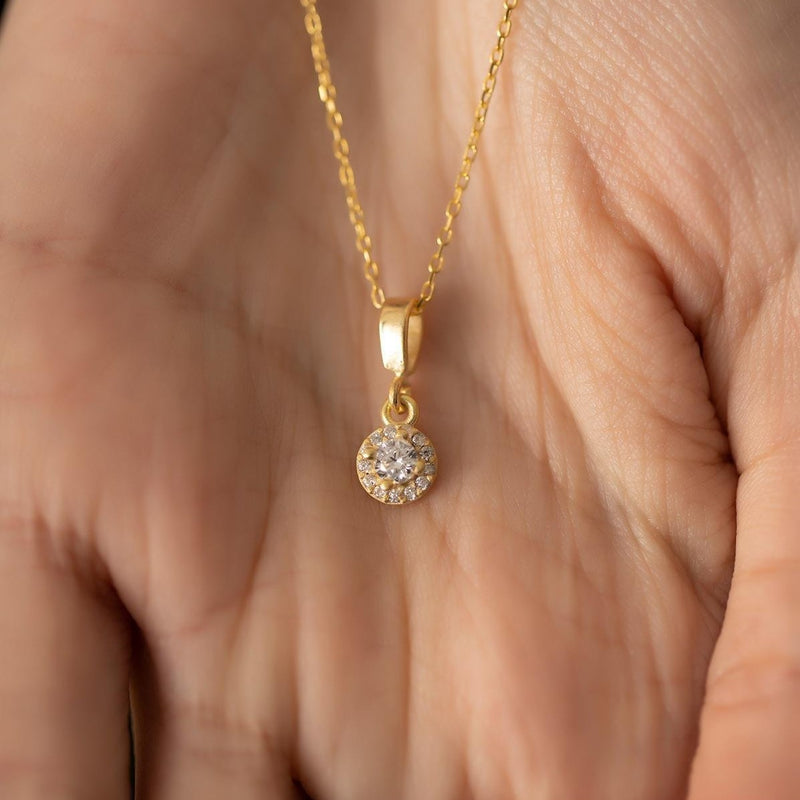 Women's Sterling Silver Solitaire Necklace