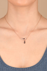 Evil Eye Necklace with Brown CZ