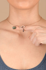 Evil Eye Necklace with Brown CZ
