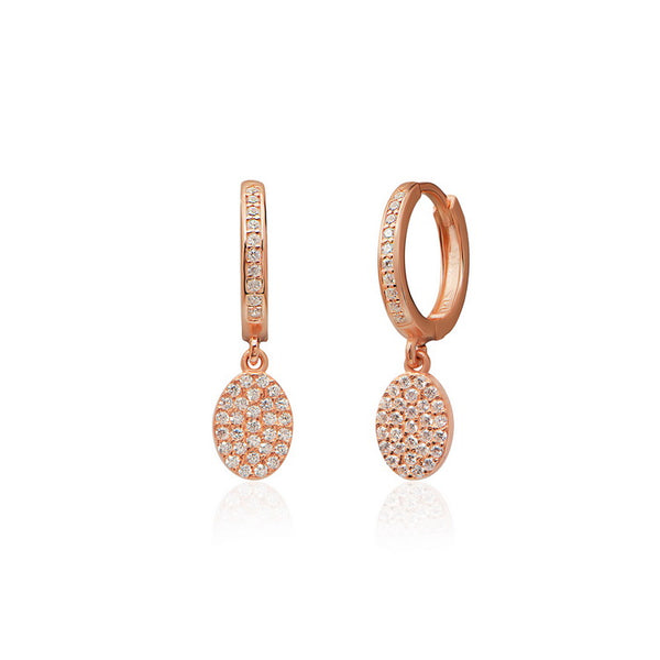Sterling Silver Hoop Earrings with CZ