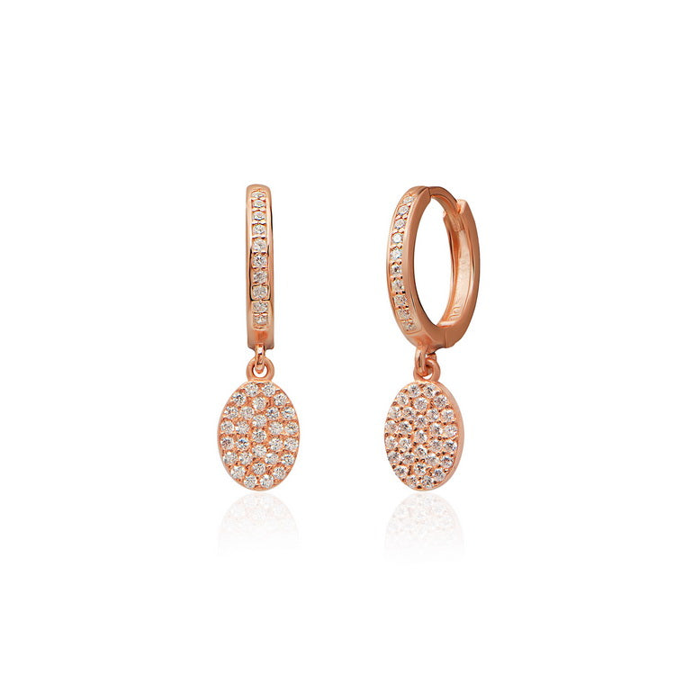 Sterling Silver Hoop Earrings with CZ