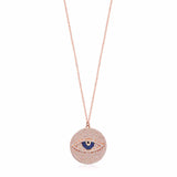 Sterling Silver Evil Eye Necklace with CZ