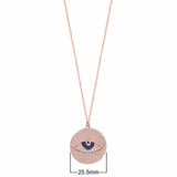 Sterling Silver Evil Eye Necklace with CZ