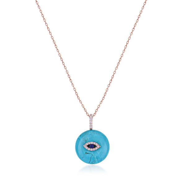Sterling Silver Evil Eye Necklace with CZ