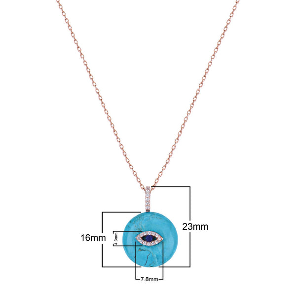 Sterling Silver Evil Eye Necklace with CZ