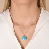 Sterling Silver Evil Eye Necklace with CZ
