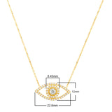 Zircon Stone Diamond Mounted Eye Pattern Gold platedPlated Sterling Silver Necklace