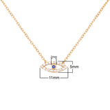 Zircon Stone Diamond Mounted Eye Pattern Gold platedPlated Sterling Silver Necklace