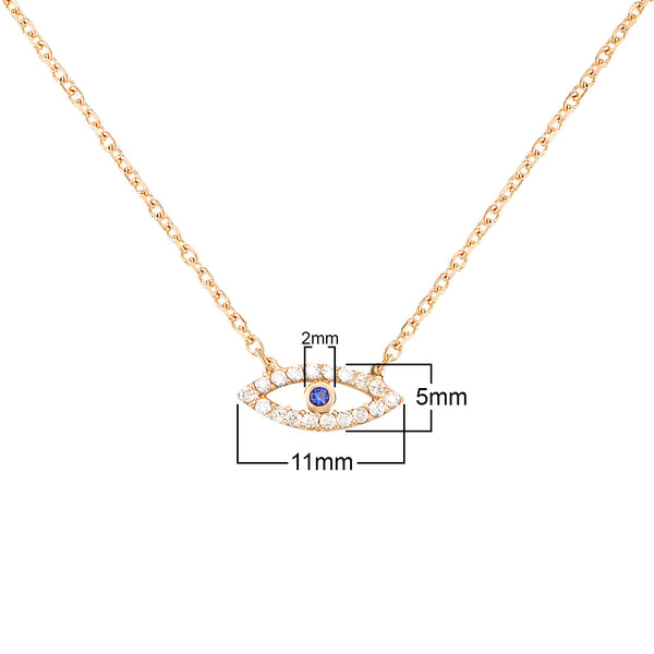 Zircon Stone Diamond Mounted Eye Pattern Gold platedPlated Sterling Silver Necklace
