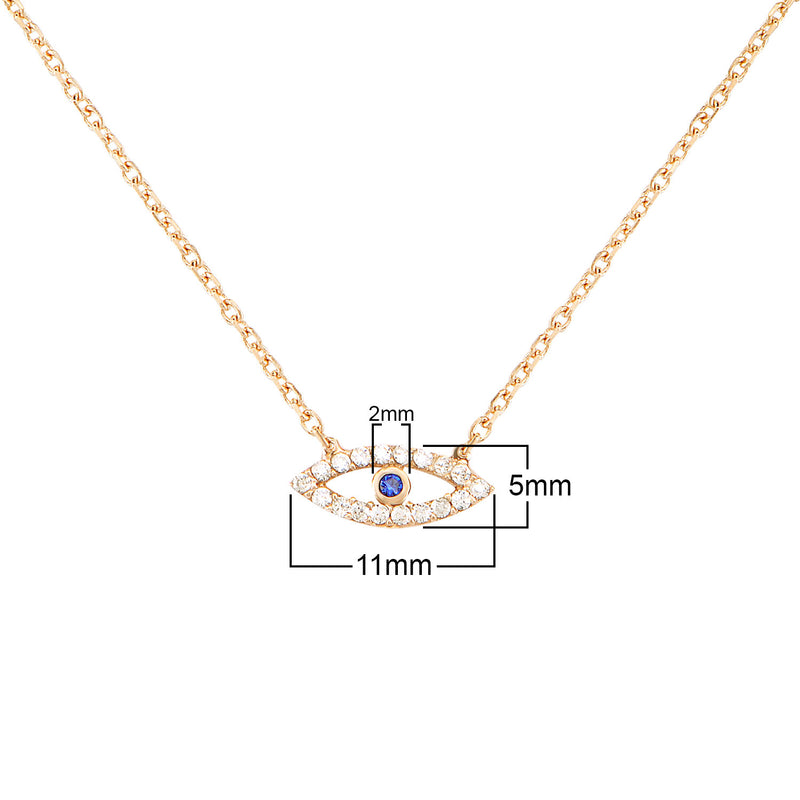 Zircon Stone Diamond Mounted Eye Pattern Gold platedPlated Sterling Silver Necklace