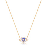 Sterling Silver Evil Eye Necklace with CZ