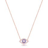 Gold Evil Eye Necklace with CZ