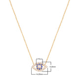 Sterling Silver Evil Eye Necklace with CZ