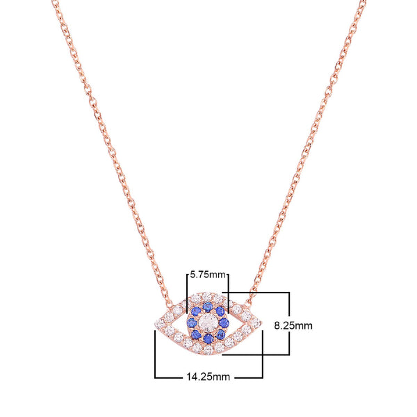 Gold Evil Eye Necklace with CZ