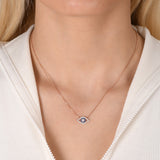 Gold Evil Eye Necklace with CZ