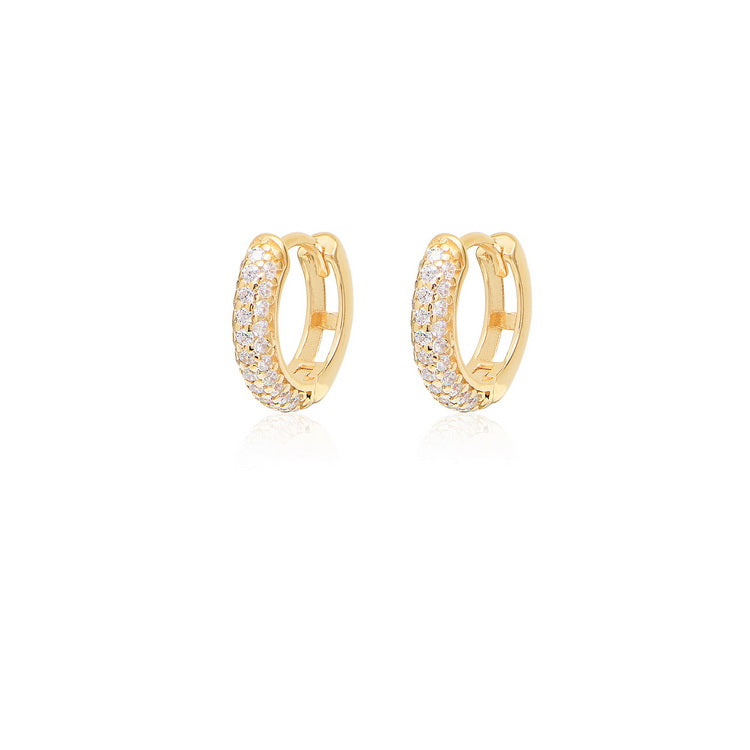 Sterling Silver Hoop Earrings with CZ