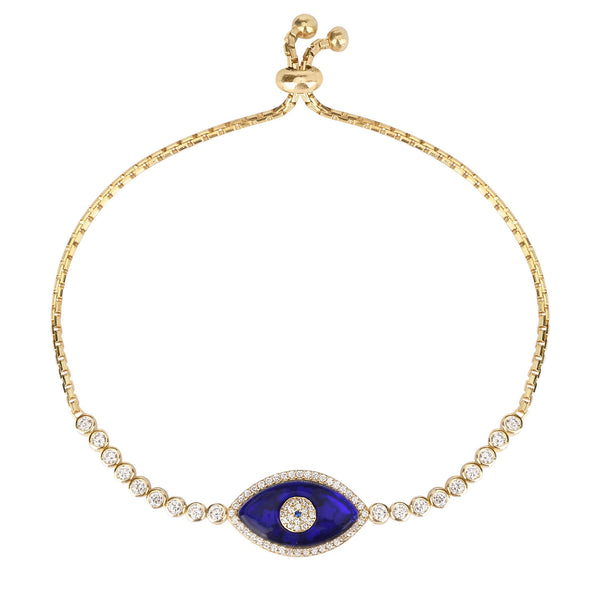 Evil Eye Bracelet Gold with CZ