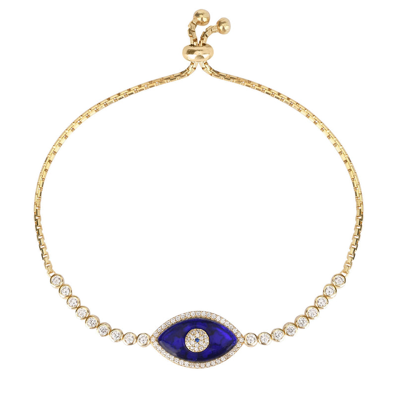Evil Eye Bracelet Gold with CZ