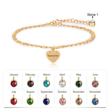 Personalized Rhodium Plated Heart Bracelet