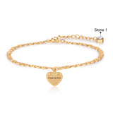 Personalized Rhodium Plated Heart Bracelet
