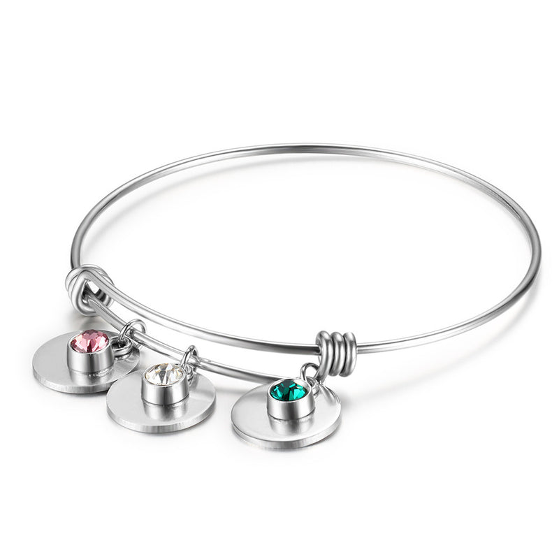 Personalized Name Stainless Steel Bangle Bracelet