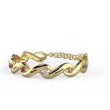 18K Gold Plated Cubic Zirconia Bracelet with Personalized Names