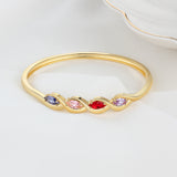 Birthstone and Engraved Gold Plated Bracelet