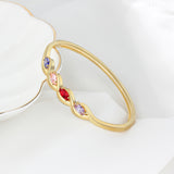 Birthstone and Engraved Gold Plated Bracelet