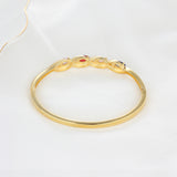 Birthstone and Engraved Gold Plated Bracelet