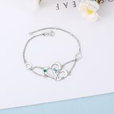 Rhoidum Plated Double Heart Bracelet