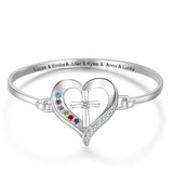 Heart Shape Bangle Bracelet with Names