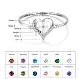Heart Shape Bangle Bracelet with Names