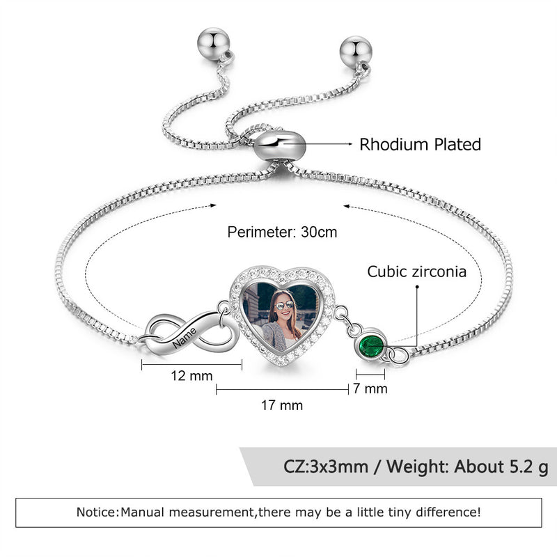 Copper Photo Bracelet with Names